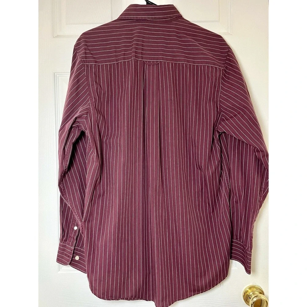 Texas A&M Aggies Antigua Button Down Shirt Men's M Maroon Stripes Long Sleeve - Picture 4 of 14